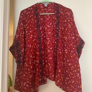 Red floral kimono